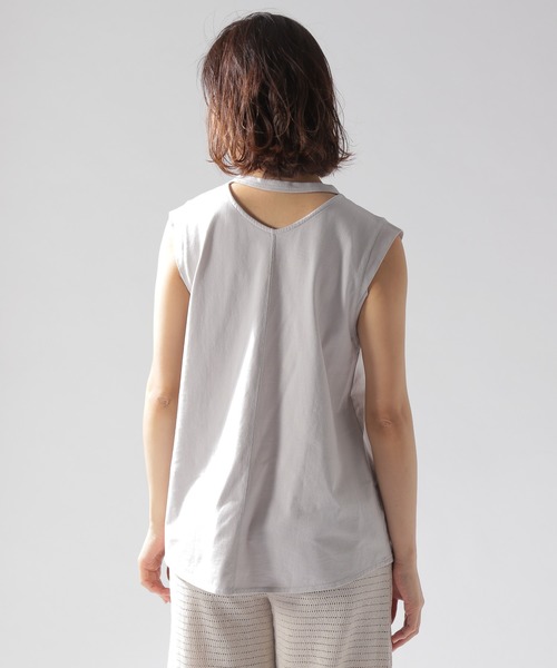 BAYFLOW（ベイフロー）の「バックデザインノースリＴ（Tシャツ/カットソー・レディース・ブラウン/ライトグレー/ブルー・MEDIUM/SMALL）」の21枚目の写真