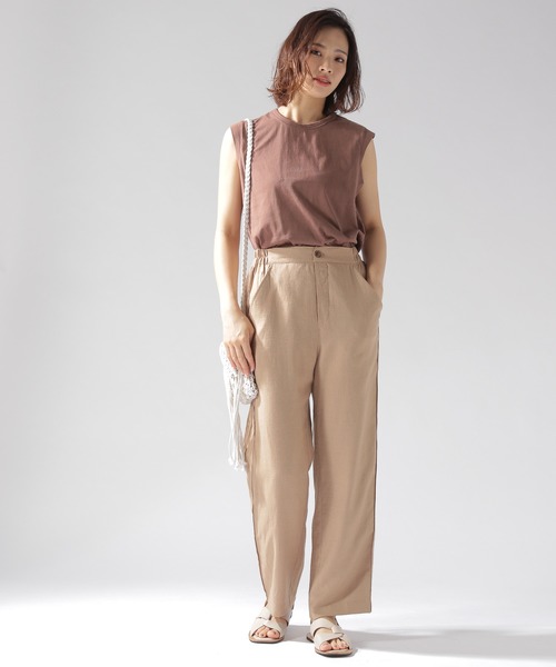 BAYFLOW（ベイフロー）の「バックデザインノースリＴ（Tシャツ/カットソー・レディース・ブラウン/ライトグレー/ブルー・MEDIUM/SMALL）」の9枚目の写真