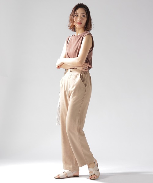 BAYFLOW（ベイフロー）の「バックデザインノースリＴ（Tシャツ/カットソー・レディース・ブラウン/ライトグレー/ブルー・MEDIUM/SMALL）」の4枚目の写真