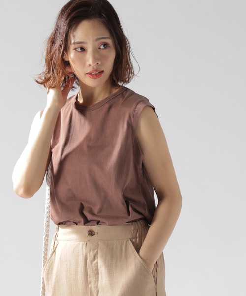 BAYFLOW（ベイフロー）の「バックデザインノースリＴ（Tシャツ/カットソー・レディース・ブラウン/ライトグレー/ブルー・MEDIUM/SMALL）」の20枚目の写真