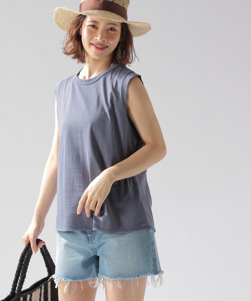 BAYFLOW（ベイフロー）の「バックデザインノースリＴ（Tシャツ/カットソー・レディース・ブラウン/ライトグレー/ブルー・MEDIUM/SMALL）」の16枚目の写真