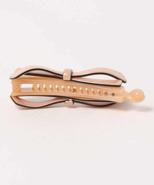 Three Four Time（ｽﾘｰﾌｫｰﾀｲﾑ）の「アセチリボンバナナクリップ（バレッタ/ヘアクリップ・レディース・ベージュ/ブラック・FREE）」の3枚目の写真