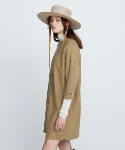 Champion（チャンピオン）の「【別注】＜Champion（チャンピオン）＞∴リバースウィーブ5分袖ワンピース о（ワンピース・レディース・ロイヤルブルー/ブラック/オリーブ・FREE）」の18枚目の写真