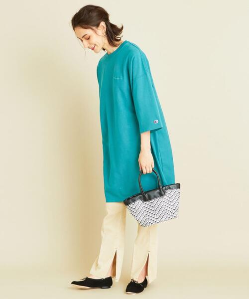 Champion（チャンピオン）の「【別注】＜Champion（チャンピオン）＞∴リバースウィーブ5分袖ワンピース о（ワンピース・レディース・ロイヤルブルー/ブラック/オリーブ・FREE）」の9枚目の写真