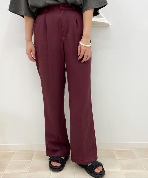 apres jour(アプレジュール)の「MILKセミフレアパンツ【ZOZOTOWN限定アイテム】(その他パンツ・レディース・ブラック/スモークピンク/ダークブルー/アイボリー/モカ/ダークブラウン/ボルドー/ベージュ・SMALL/X-LARGE/MEDIUM)」の8枚目の写真