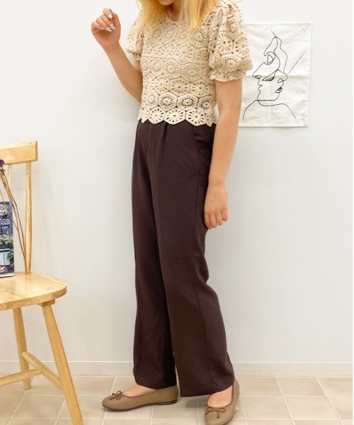 apres jour(アプレジュール)の「MILKセミフレアパンツ【ZOZOTOWN限定アイテム】(その他パンツ・レディース・ブラック/スモークピンク/ダークブルー/アイボリー/モカ/ダークブラウン/ボルドー/ベージュ・SMALL/X-LARGE/MEDIUM)」の20枚目の写真