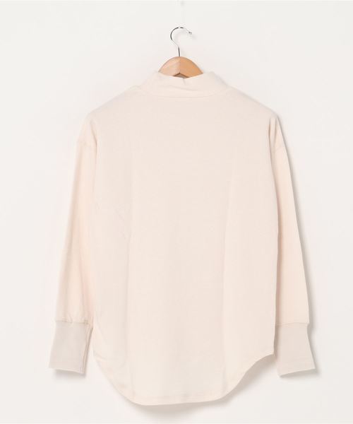 nougatine（ヌガティーヌ）の「【nougatine】リブ見えスラブライク天竺ハイネックオーバープルオーバー（ニット/セーター・レディース・チャコールグレー/ピンク/アイボリー・M）」の14枚目の写真