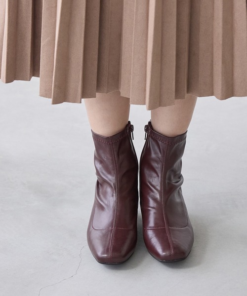 menue（メヌエ）の「3.5cmヒール ローヒール ストレッチブーツ（ブーツ・レディース・ホワイト/ブラック/ブラウン/ブラック系その他/モカ/グレイッシュベージュ/アイボリー/ラベンダー/ベージュ・LL/3L/S/M/L/XS/XXS）」の15枚目の写真