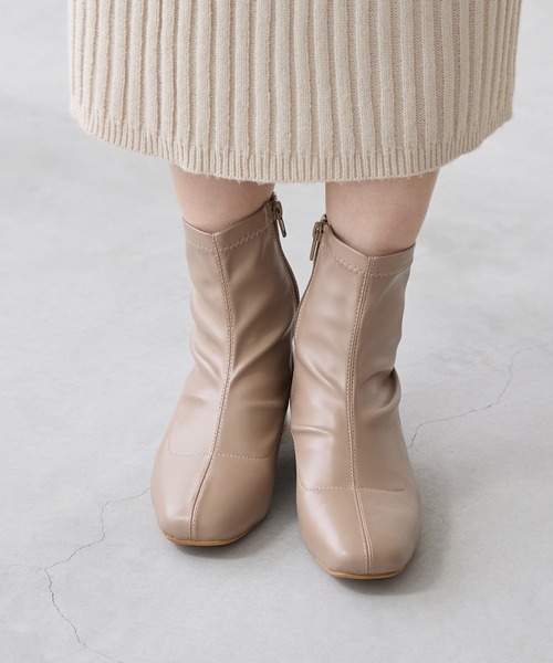 menue（メヌエ）の「3.5cmヒール ローヒール ストレッチブーツ（ブーツ・レディース・ホワイト/ブラック/ブラウン/ブラック系その他/モカ/グレイッシュベージュ/アイボリー/ラベンダー/ベージュ・LL/3L/S/M/L/XS/XXS）」の12枚目の写真