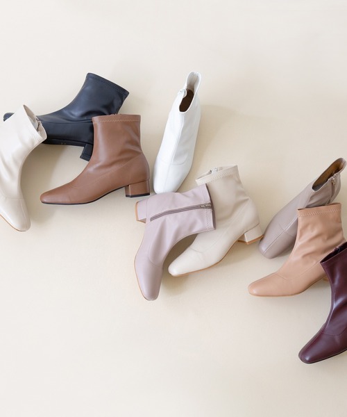 menue（メヌエ）の「3.5cmヒール ローヒール ストレッチブーツ（ブーツ・レディース・ホワイト/ブラック/ブラウン/ブラック系その他/モカ/グレイッシュベージュ/アイボリー/ラベンダー/ベージュ・LL/3L/S/M/L/XS/XXS）」の17枚目の写真