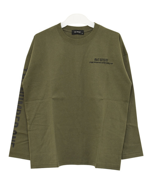 RAT EFFECT（ラットエフェクト）の「袖ロゴプリントロングTシャツ（Tシャツ/カットソー・キッズ・ベージュ/オフホワイト/カーキ/ブルー/ブラック・120/130/140/150/160/170）」の16枚目の写真