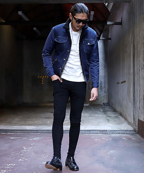 RATTLE TRAP(ラトルトラップ)の「ボアブルゾン(ブルゾン・メンズ・ブルー/ブラック×レッド・LL/S/M/L)」の14枚目の写真