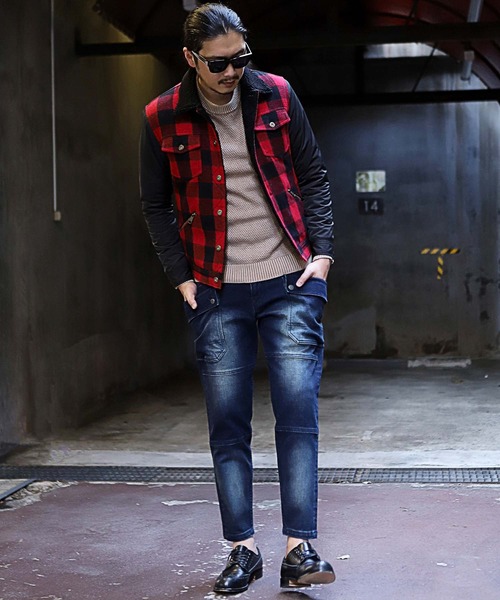 RATTLE TRAP(ラトルトラップ)の「ボアブルゾン(ブルゾン・メンズ・ブルー/ブラック×レッド・LL/S/M/L)」の15枚目の写真