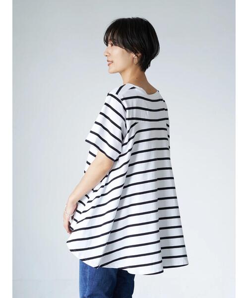 AMERICAN HOLIC（アメリカンホリック）の「クルーネックバックフレア半袖カットプルオーバー ＊●（Tシャツ/カットソー・レディース・ネイビー/オフホワイト/ピンク/その他7・M/L）」の11枚目の写真