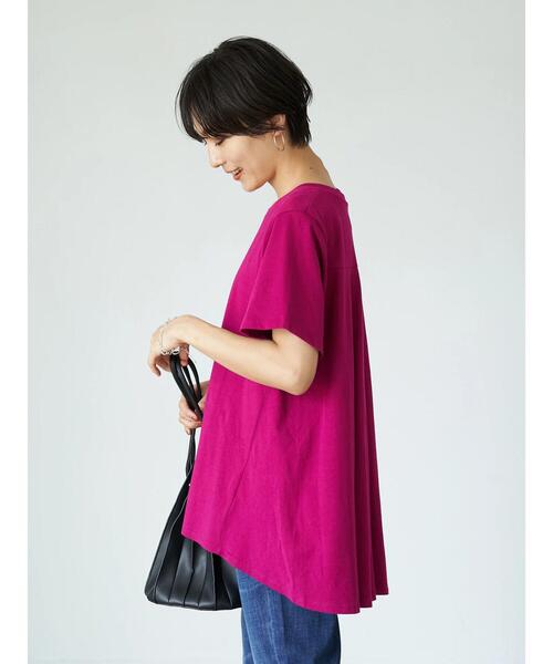 AMERICAN HOLIC（アメリカンホリック）の「クルーネックバックフレア半袖カットプルオーバー ＊●（Tシャツ/カットソー・レディース・ネイビー/オフホワイト/ピンク/その他7・M/L）」の16枚目の写真