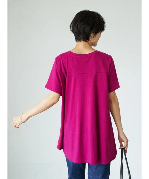 AMERICAN HOLIC（アメリカンホリック）の「クルーネックバックフレア半袖カットプルオーバー ＊●（Tシャツ/カットソー・レディース・ネイビー/オフホワイト/ピンク/その他7・M/L）」の18枚目の写真