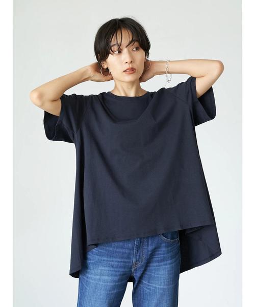AMERICAN HOLIC（アメリカンホリック）の「クルーネックバックフレア半袖カットプルオーバー ＊●（Tシャツ/カットソー・レディース・ネイビー/オフホワイト/ピンク/その他7・M/L）」の3枚目の写真