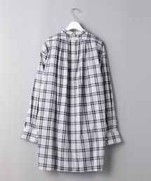 HYKE（ハイク）の「＜HYKE（ハイク）＞チェック BIB FRONT シャツ