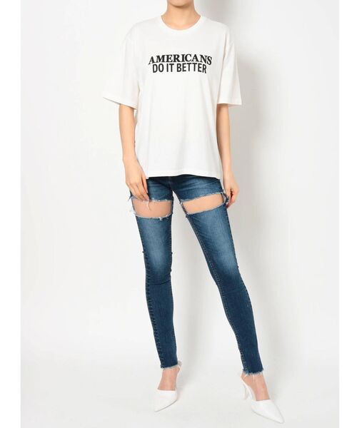 GYDA(ジェイダ)の「AMERICANS DO IT BETTER Tシャツ(Tシャツ/カットソー・レディース・オフホワイト/ブラック/カーキ・FREE)」の12枚目の写真