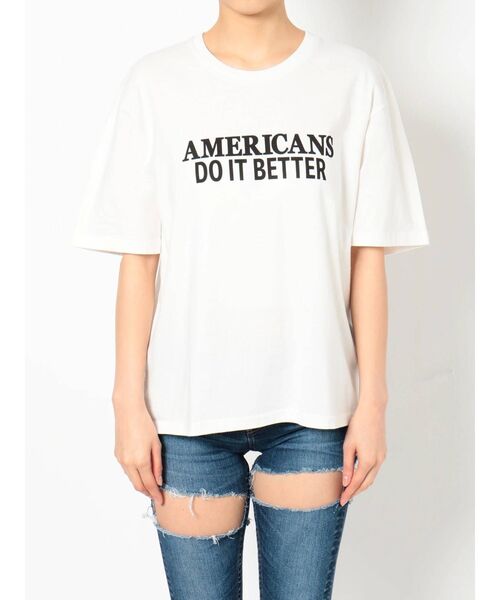 GYDA(ジェイダ)の「AMERICANS DO IT BETTER Tシャツ(Tシャツ/カットソー・レディース・オフホワイト/ブラック/カーキ・FREE)」の10枚目の写真