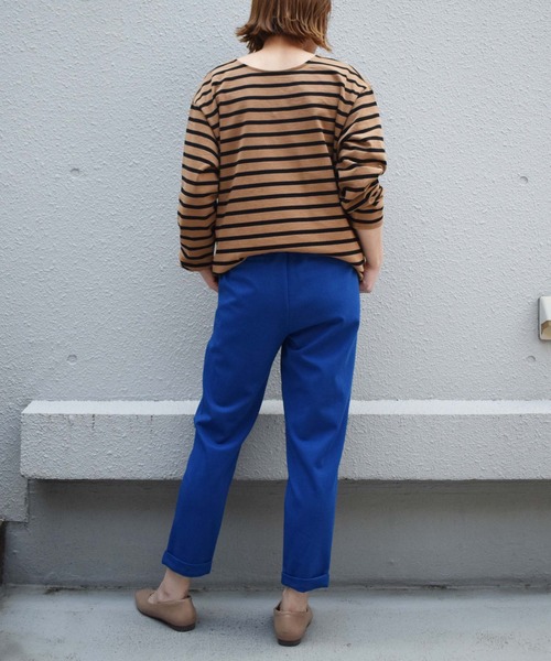 PICCIN（ピッチン）の「【日本製】ボーダーカットソー（Tシャツ/カットソー・レディース・ブラック/オフホワイト/モカ・M）」の20枚目の写真