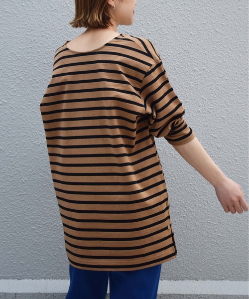 PICCIN（ピッチン）の「【日本製】ボーダーカットソー（Tシャツ/カットソー・レディース・ブラック/オフホワイト/モカ・M）」の16枚目の写真