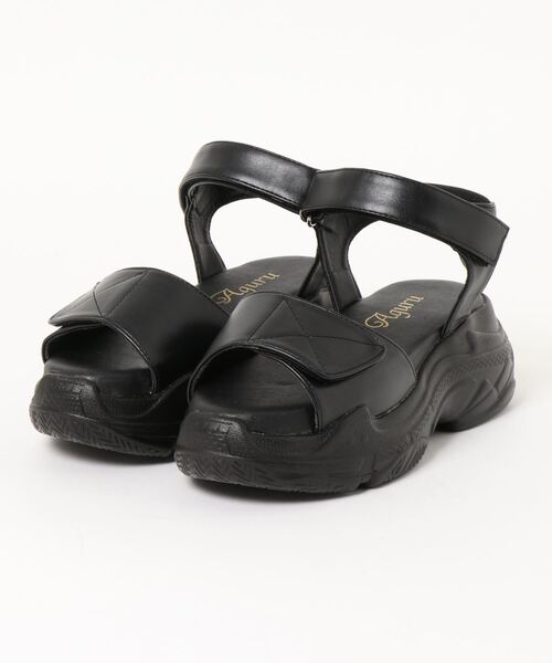 RASVOA(ラスボア)の「厚底ベルトサンダル(サンダル・レディース・ブラック/オフホワイト・M/L)」の20枚目の写真