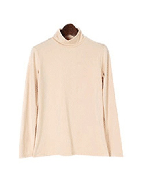 Lace Ladies(レースレディース)の「裏起毛トップス長袖ハイネックヒートインナー(Tシャツ/カットソー・レディース・ブラック/グリーン/ネイビー/ダークグレー/ライトグレー/ベージュ/ホワイト・FREE)」の5枚目の写真