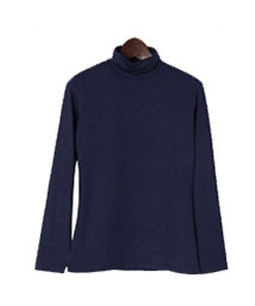 Lace Ladies(レースレディース)の「裏起毛トップス長袖ハイネックヒートインナー(Tシャツ/カットソー・レディース・ブラック/グリーン/ネイビー/ダークグレー/ライトグレー/ベージュ/ホワイト・FREE)」の7枚目の写真