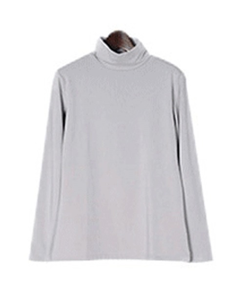 Lace Ladies(レースレディース)の「裏起毛トップス長袖ハイネックヒートインナー(Tシャツ/カットソー・レディース・ブラック/グリーン/ネイビー/ダークグレー/ライトグレー/ベージュ/ホワイト・FREE)」の3枚目の写真
