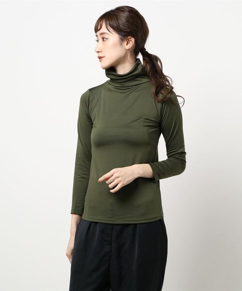 Lace Ladies(レースレディース)の「裏起毛トップス長袖ハイネックヒートインナー(Tシャツ/カットソー・レディース・ブラック/グリーン/ネイビー/ダークグレー/ライトグレー/ベージュ/ホワイト・FREE)」の20枚目の写真