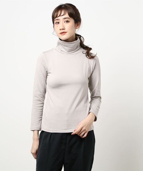 Lace Ladies(レースレディース)の「裏起毛トップス長袖ハイネックヒートインナー(Tシャツ/カットソー・レディース・ブラック/グリーン/ネイビー/ダークグレー/ライトグレー/ベージュ/ホワイト・FREE)」の22枚目の写真
