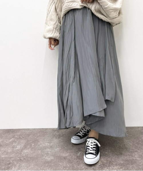 apres jour mignon（アプレジュールミニョン）の「ラッフルロングスカート【ZOZOTOWN限定アイテム】（スカート・レディース・ブラック/パープル系その他/ダークブルー・フリー/X-LARGE）」の12枚目の写真