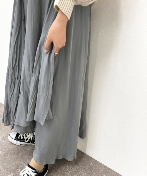 apres jour mignon（アプレジュールミニョン）の「ラッフルロングスカート【ZOZOTOWN限定アイテム】（スカート・レディース・ブラック/パープル系その他/ダークブルー・フリー/X-LARGE）」の14枚目の写真
