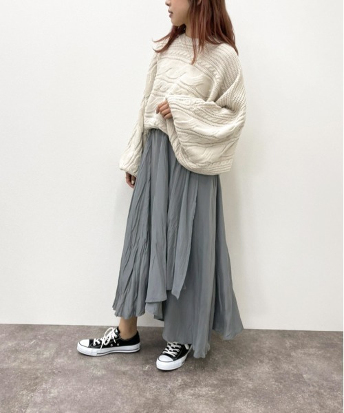 apres jour mignon（アプレジュールミニョン）の「ラッフルロングスカート【ZOZOTOWN限定アイテム】（スカート・レディース・ブラック/パープル系その他/ダークブルー・フリー/X-LARGE）」の19枚目の写真