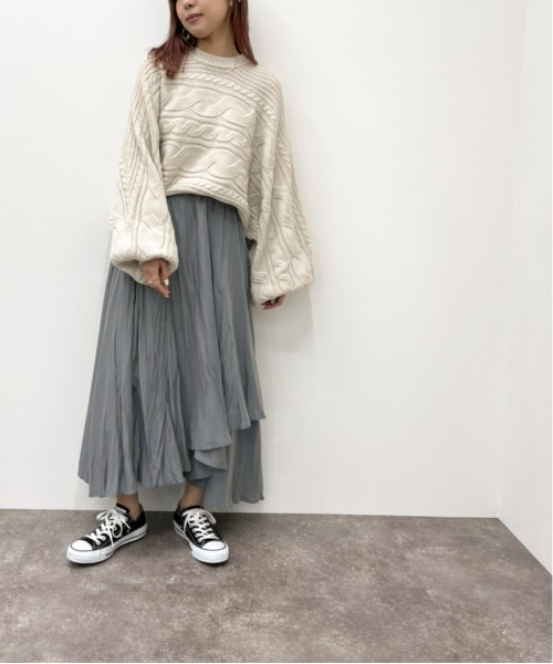 apres jour mignon（アプレジュールミニョン）の「ラッフルロングスカート【ZOZOTOWN限定アイテム】（スカート・レディース・ブラック/パープル系その他/ダークブルー・フリー/X-LARGE）」の18枚目の写真