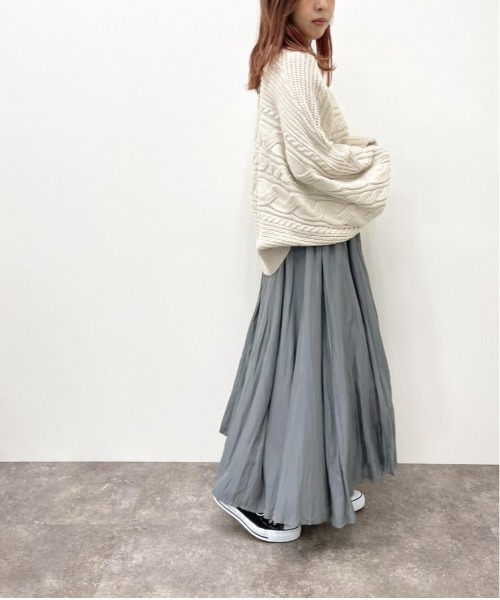 apres jour mignon（アプレジュールミニョン）の「ラッフルロングスカート【ZOZOTOWN限定アイテム】（スカート・レディース・ブラック/パープル系その他/ダークブルー・フリー/X-LARGE）」の20枚目の写真