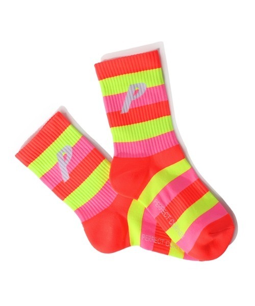 Perfectcorner 蛍光ストライプソックス File Perfect Corner Fluoresence Stripe Socks File ソックス 靴下 Perfectcorner パーフェクトコーナー のファッション通販 Zozotown
