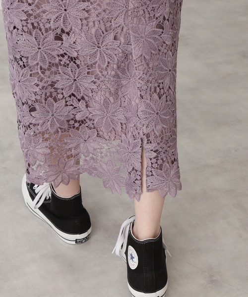 N.（N. Natural Beauty Basic）（エヌエヌナチュラルビューティーベーシック）の「【追加生産】◆ケミカルレースロングスカート（スカート・レディース・ネイビー/ブラウン/グレー/モーブ系/ブルー・MEDIUM）」の18枚目の写真