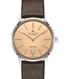 HAMILTON（ハミルトン）の「HAMILTON [ハミルトン] 腕時計 Intra-Matic （イントラマティック）  オート 自動巻き 38MM ゴールド×ブラウン（アナログ腕時計・メンズ）」