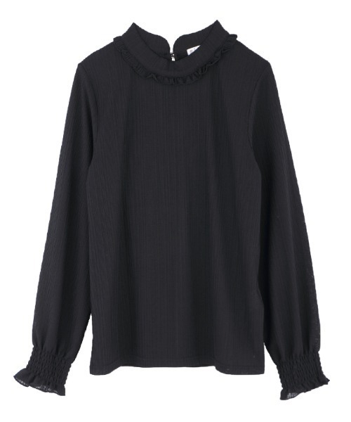 axes femme(アクシーズファム)の「プチスタンドシアーインナー(Tシャツ/カットソー・レディース・ホワイト/サックスブルー/ブラック・MEDIUM)」の2枚目の写真