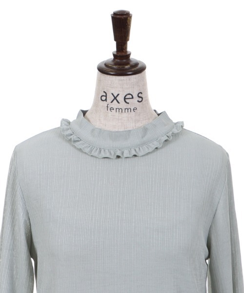 axes femme(アクシーズファム)の「プチスタンドシアーインナー(Tシャツ/カットソー・レディース・ホワイト/サックスブルー/ブラック・MEDIUM)」の17枚目の写真