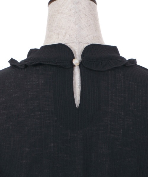axes femme(アクシーズファム)の「プチスタンドシアーインナー(Tシャツ/カットソー・レディース・ホワイト/サックスブルー/ブラック・MEDIUM)」の10枚目の写真