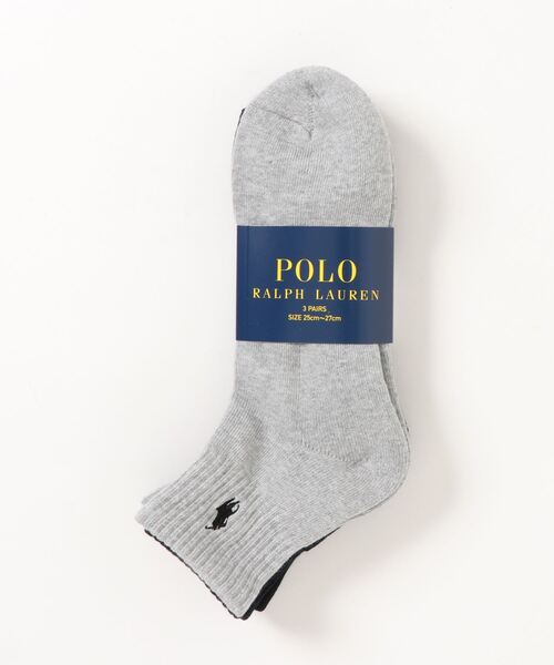 POLO RALPH LAUREN（ポロ ラルフ ローレン）の「【 POLO RALPH LAUREN/ポロラルフローレン】クォーター丈靴下（ソックス）　3足組　ワンポイント刺繍（ソックス/靴下・メンズ・その他1/ホワイト/その他5/その他4/その他3・FREE）」の2枚目の写真