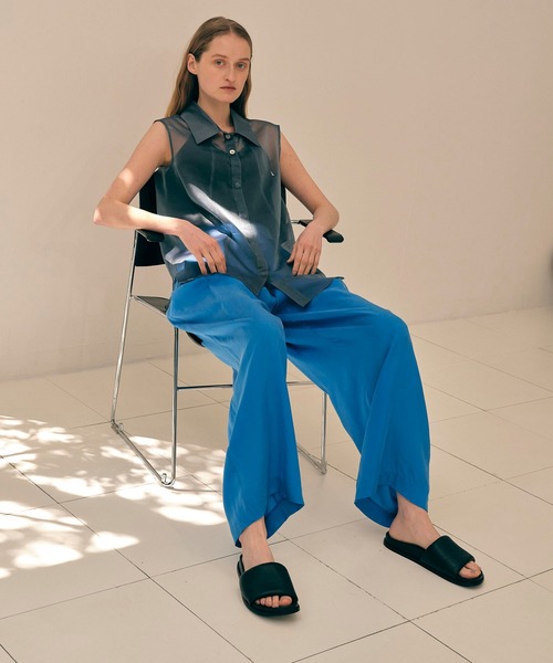 【CITY】STUDIOS シアーシャンブレーミドルチュニックシャツ　新品 CITY】シアーシャンブレーミドルチュニックシャツ（シャツ