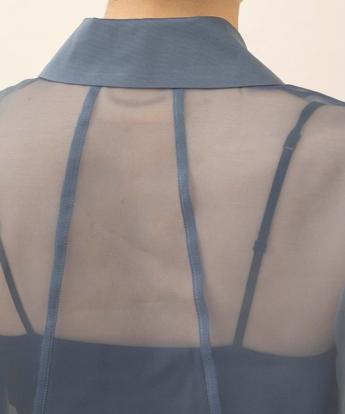 city（シティ）の「【CITY】シアーシャンブレーミドルチュニックシャツ（シャツ/ブラウス・レディース・カーキ/ブルー・FREE）」の12枚目の写真