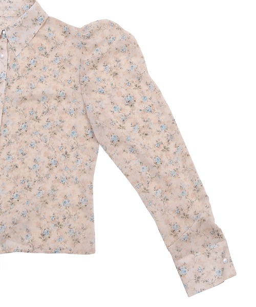 Figments（フィグメンツ）の「パールボタン花柄ブラウス（シャツ/ブラウス・レディース・ベージュ/ライトピンク・FREE）」の7枚目の写真