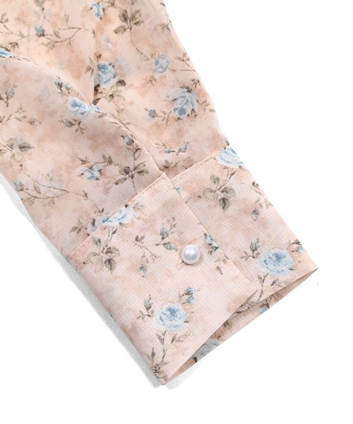 Figments（フィグメンツ）の「パールボタン花柄ブラウス（シャツ/ブラウス・レディース・ベージュ/ライトピンク・FREE）」の8枚目の写真