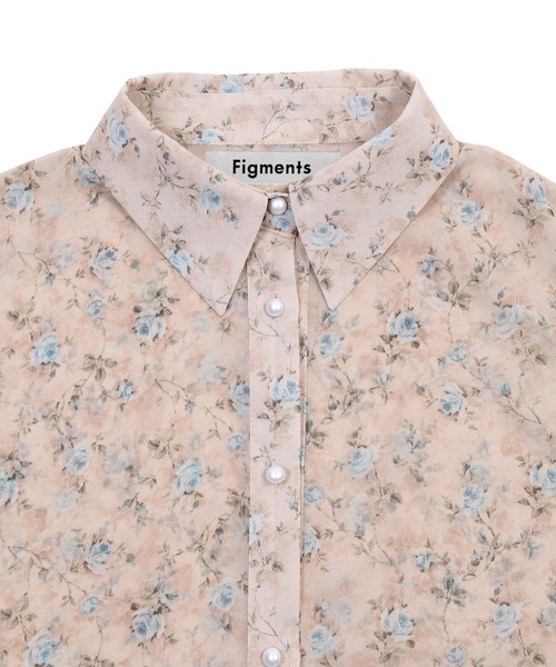 Figments（フィグメンツ）の「パールボタン花柄ブラウス（シャツ/ブラウス・レディース・ベージュ/ライトピンク・FREE）」の5枚目の写真