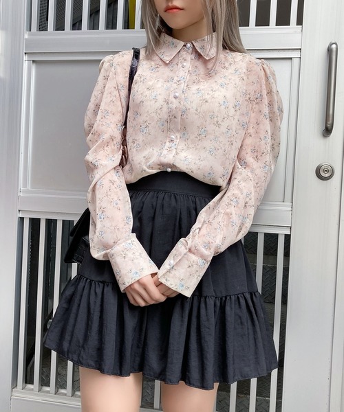 Figments（フィグメンツ）の「パールボタン花柄ブラウス（シャツ/ブラウス・レディース・ベージュ/ライトピンク・FREE）」の13枚目の写真